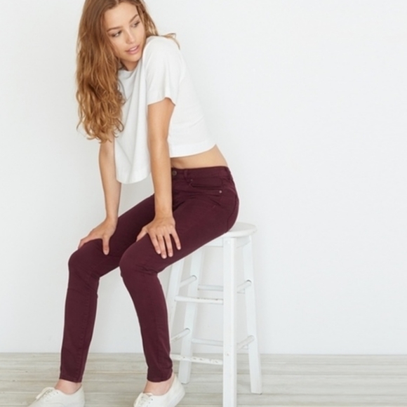 Garage high-waisted jeggings size 11 burgundy - Picture 8 of 8